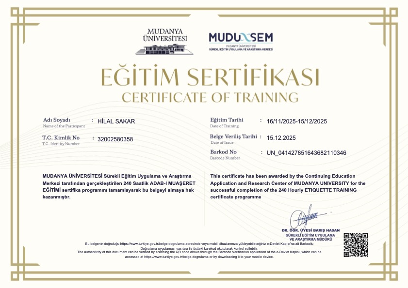 Adab-ı Muaşeret Eğitimi sertifikası önizlemesi